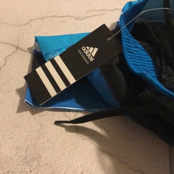 Adidas Water Stripe Blue Swim Trunks, size M NWT - Picture 6 of 6